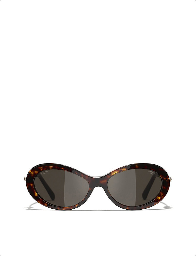 CHANEL Oval sunglasses | Selfridges