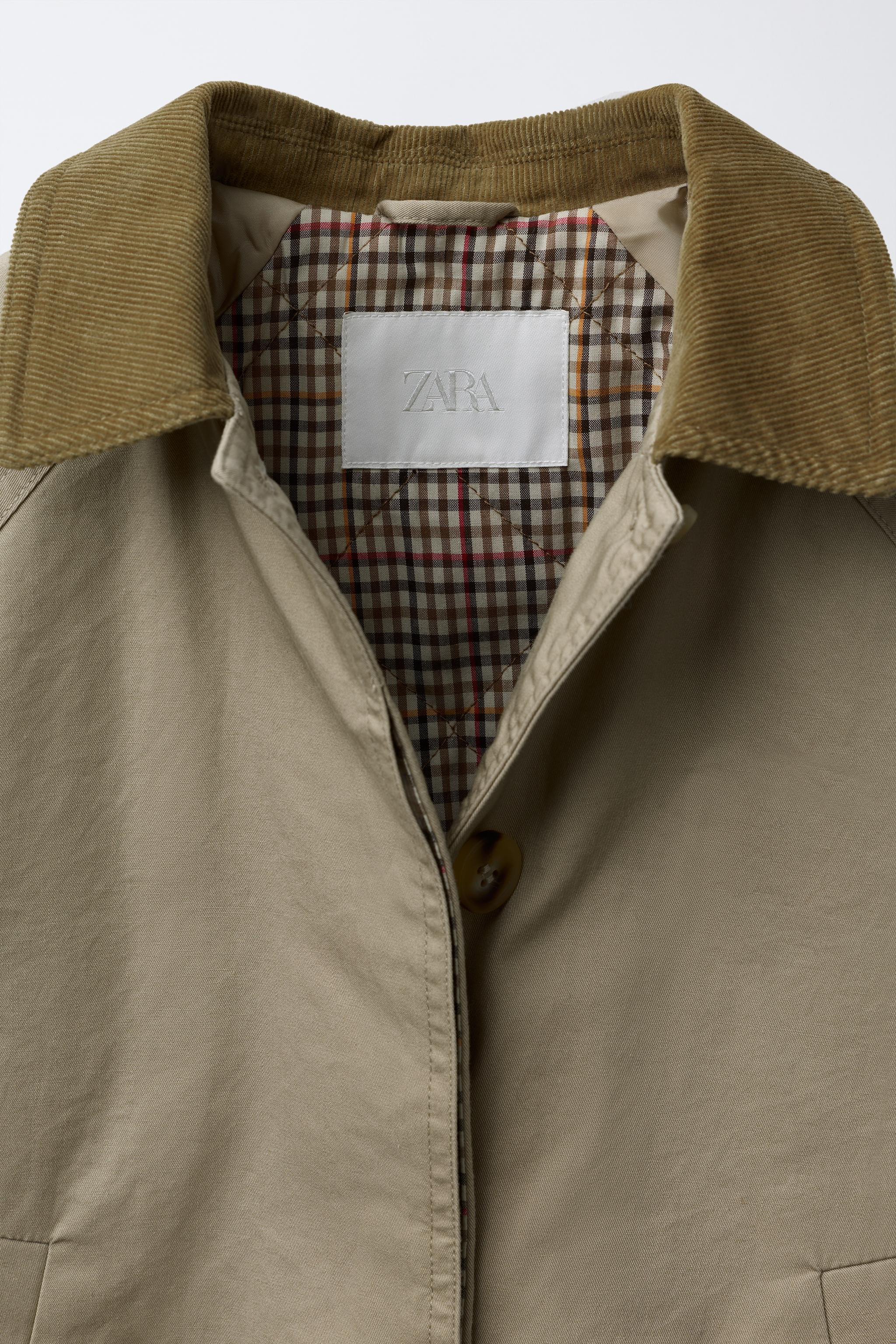 CORDUROY COLLAR TRENCH COAT | Zara US