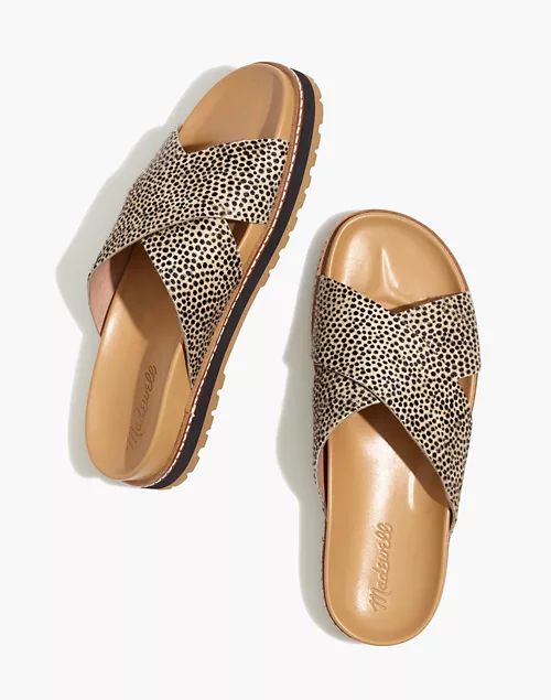 The Dayna Lugsole Slide Sandal in Spotted Calf Hair | Madewell