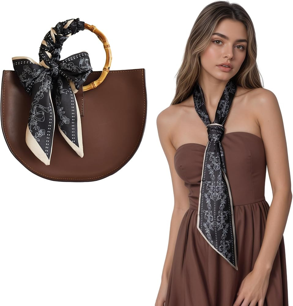 Breevo Silk-Like Scarf for Purses, Bags & Hair - Soft Neck & Head Scarf, Elegant Handbag Wrap, St... | Amazon (US)