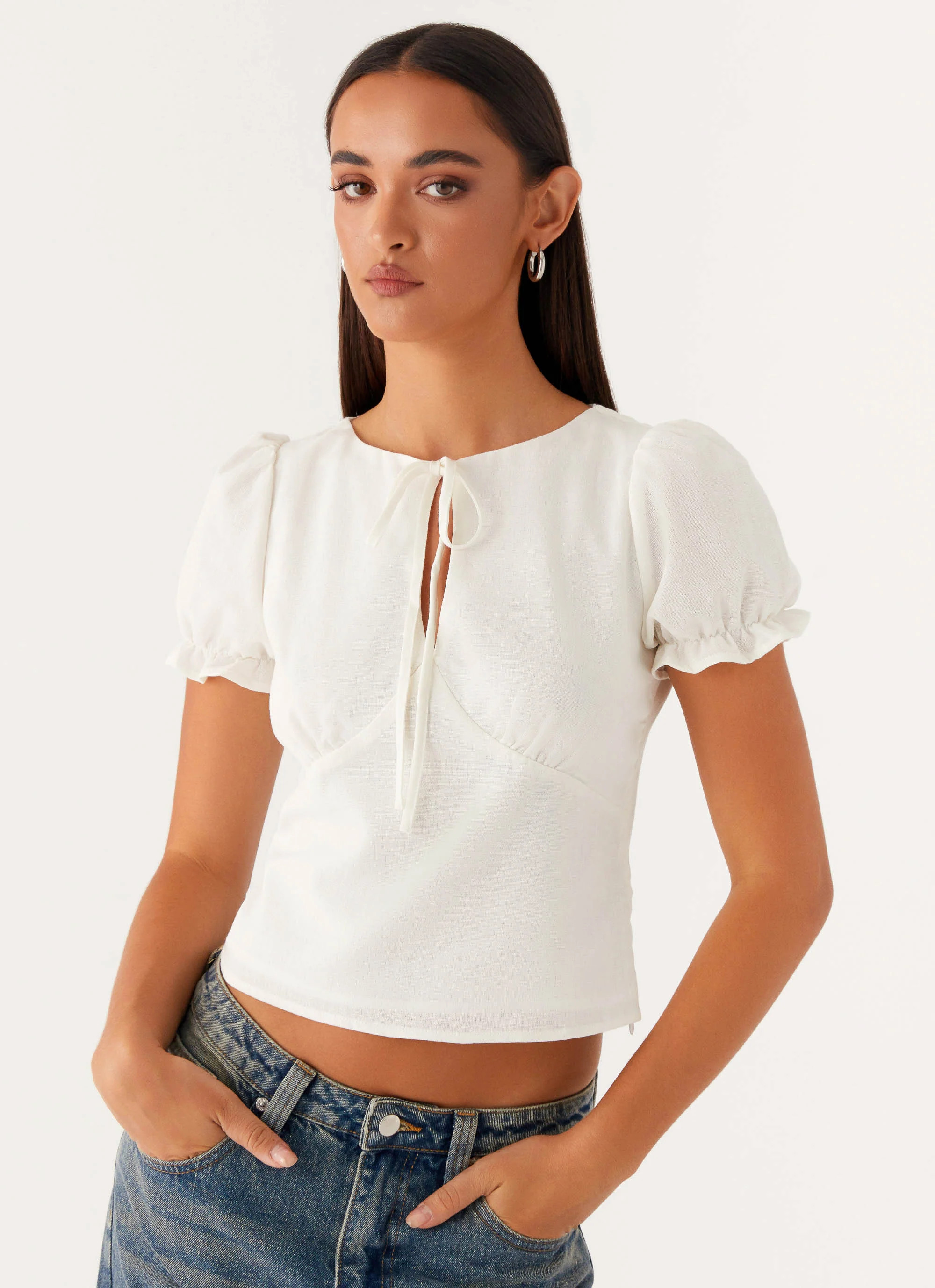 These Words Puff Sleeve Top - White | Peppermayo (Global)