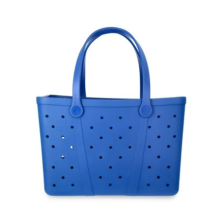 Time and Tru Women's Waterproof EVA Beach Tote Bag, Blue | Walmart (US)