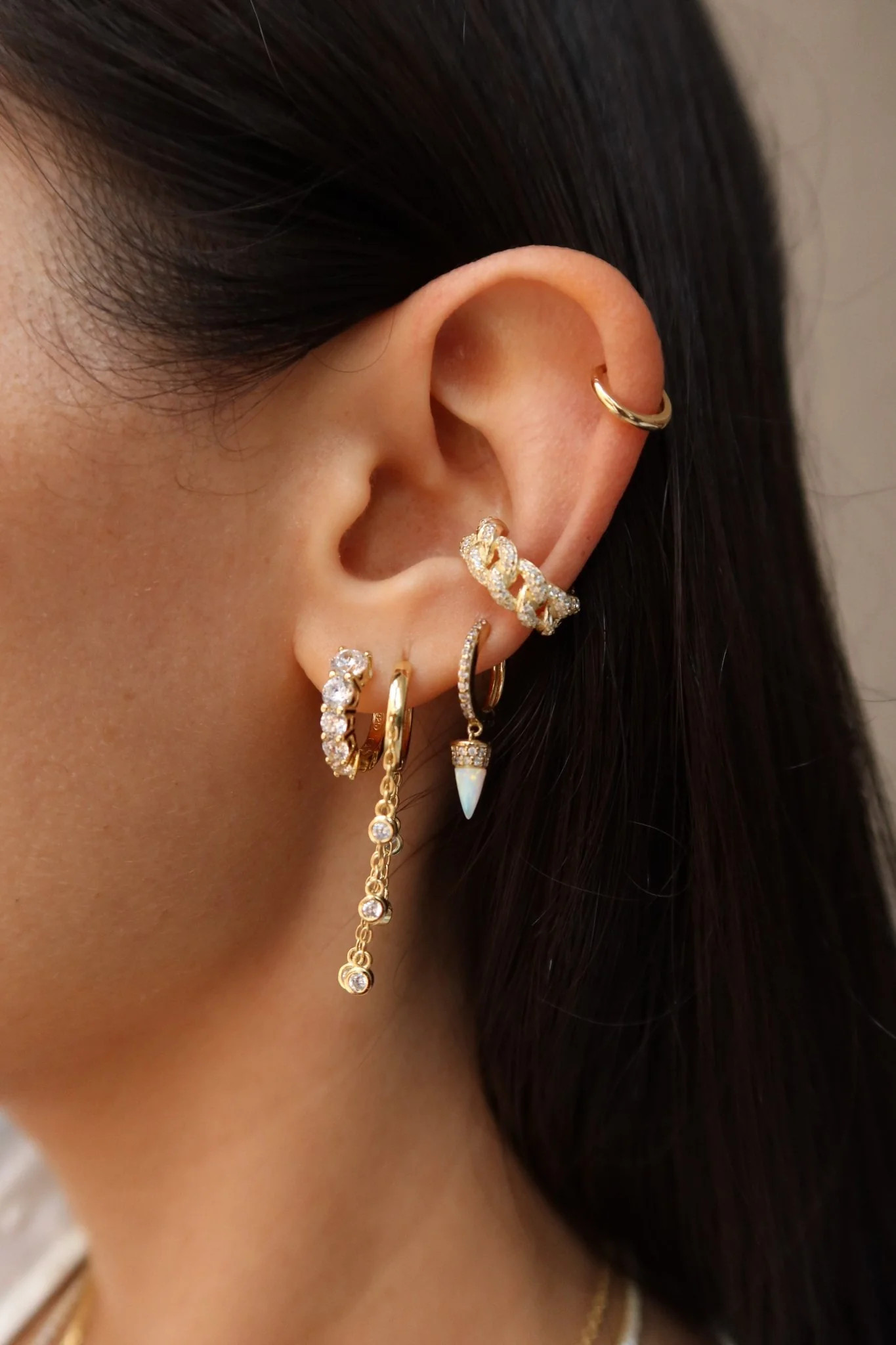 SOPHIE PAVE CURB CHAIN EAR CUFF | Cupcakes and Cashmere LLC
