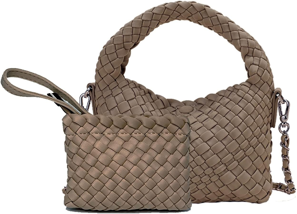 Women Woven Bag Fashion Crossbody Shoulder Bag Top Handle Tote Casual Handbags and Purses Travel ... | Amazon (US)