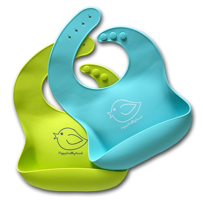 Silicone Baby Bibs Easily Wipe Clean - Comfortable Soft Waterproof Bib Keeps Stains Off, Set of 2... | Amazon (US)