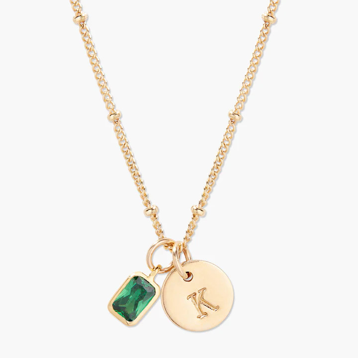 Mackenzie Birthstone Initial Pendant | Brook and York