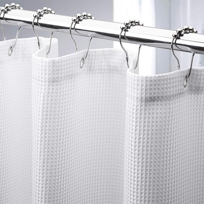 AmazerBath Waffle Shower Curtain, Heavy Duty Fabric Shower Curtains with Waffle Weave Hotel Quali... | Amazon (US)