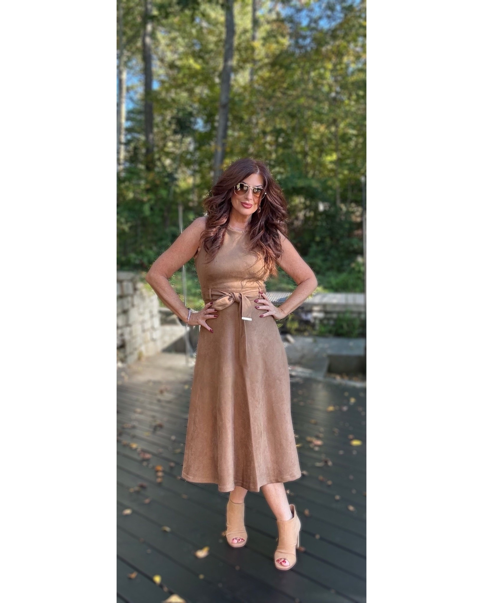 OOTD! It’s fall y’all 🍁. It’s an absolutely beautiful fall day and that means that we get to pull out some beautiful suede! Lightweight sleeveless, stunning and gorgeous. You will love this dress.🥰 

#LTKSeasonal #LTKStyleTip #LTKFindsUnder100