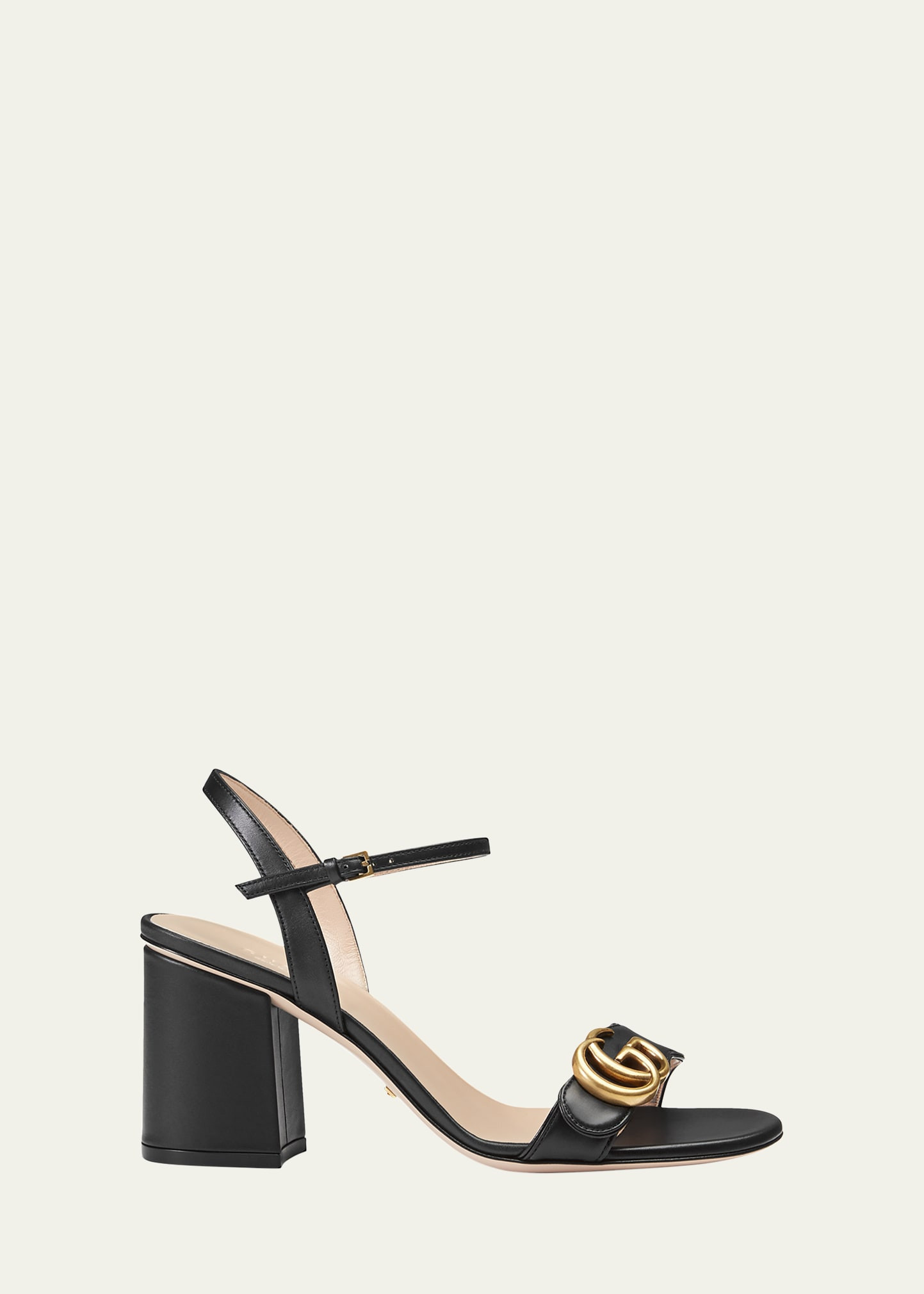 Gucci Marmont Leather GG Block-Heel Sandals | Bergdorf Goodman