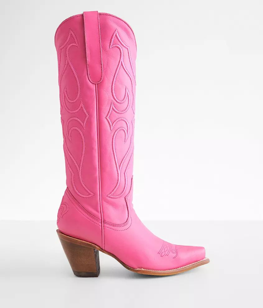 Hot Pink Western Leather Boot | Buckle