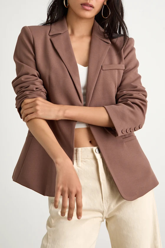 Hartlyn Brown Fitted Blazer | Lulus