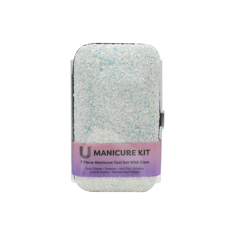 U Style 7 Piece Manicure Set, Steel Tools in a Chunky White Glitter Case. Tween to Adult - Walmar... | Walmart (US)