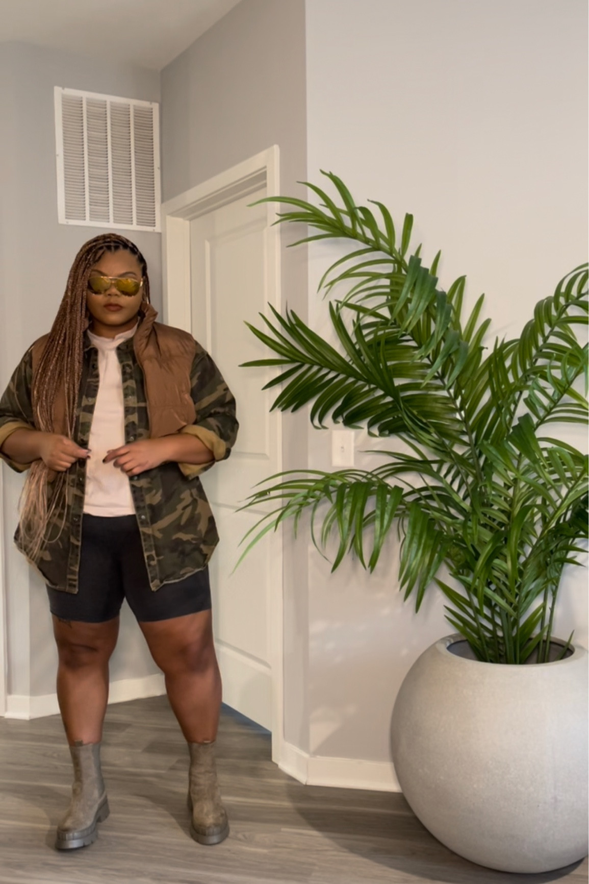 The perfect tailgate outfit doesn’t exis— BUT IT DOES! biker shorts. Combat boots. Puffy vest. That’s it and that’s all! 

#LTKstyletip #LTKcurves #LTKshoecrush