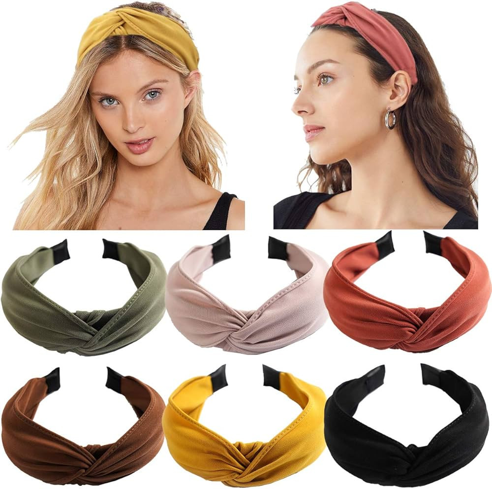 CellElection 6PCS Top Knot Headband for Women Wide Knotted Headbands Twist Turban Headwrap Elasti... | Amazon (US)