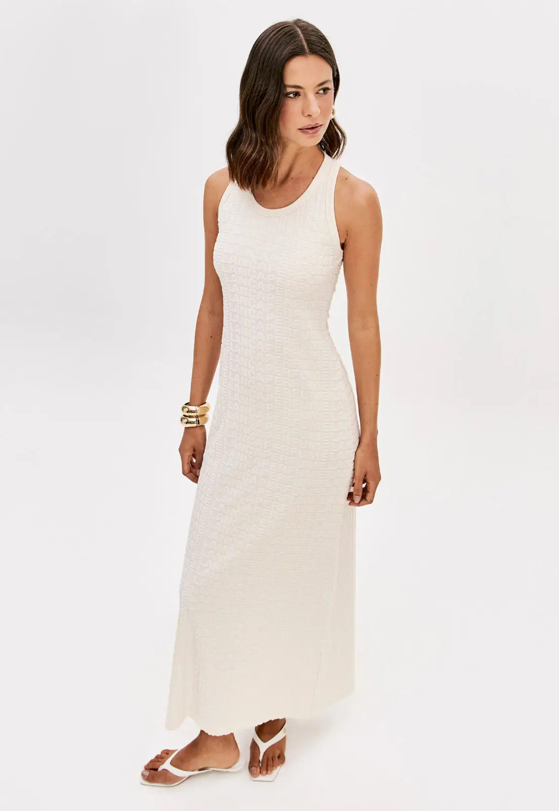 Vestido Lança Perfume Midi Monograma Off-White | Dafiti (BR)