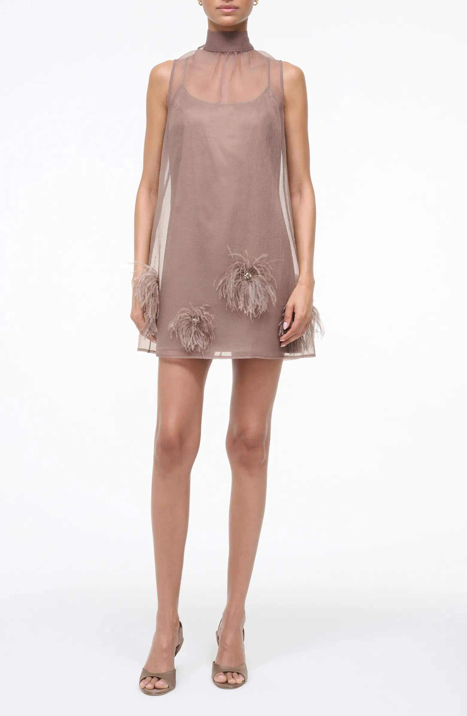 Albee Feather Puff Sleeveless Minidress | Nordstrom