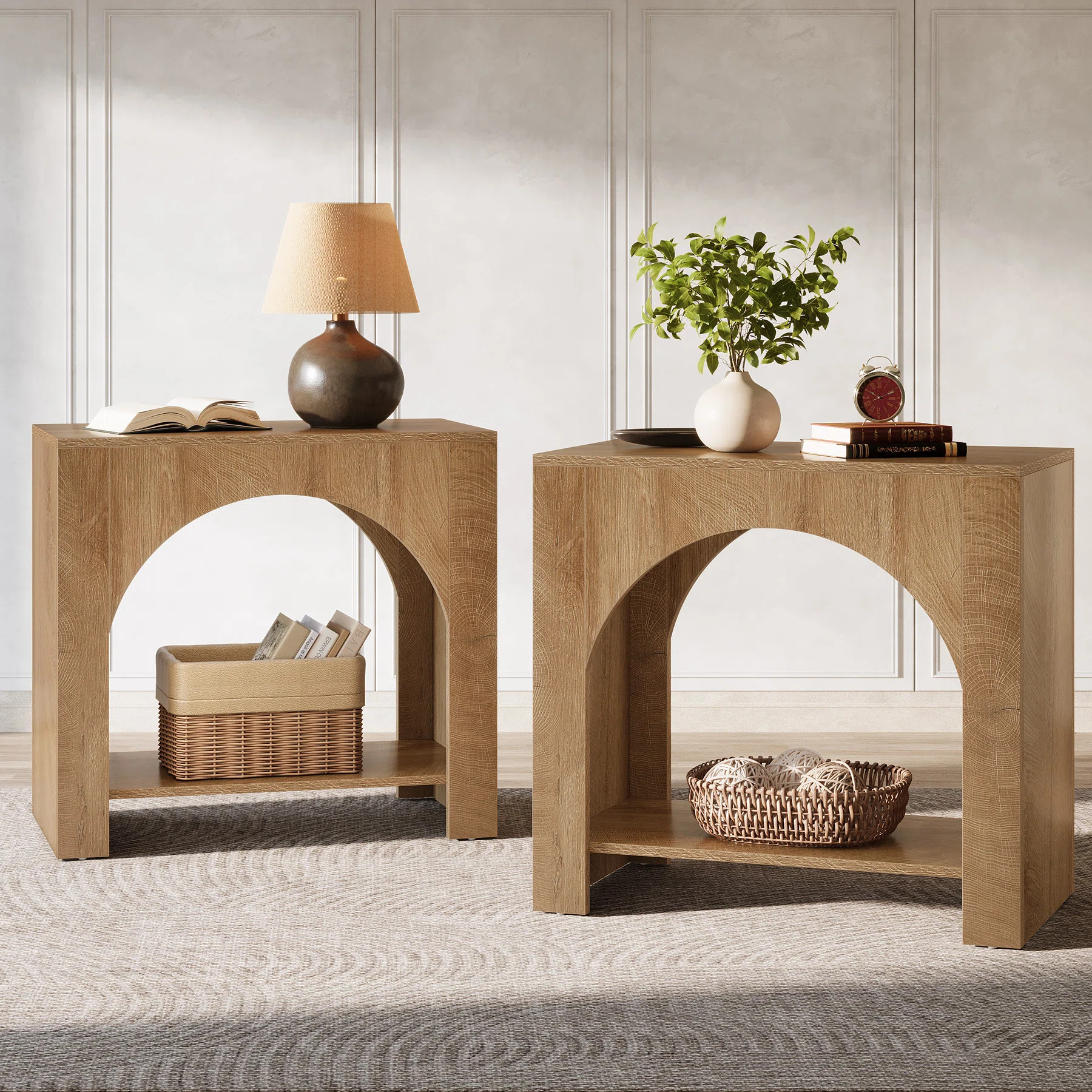 Set of 2 Wooden Nightstand | Wayfair North America