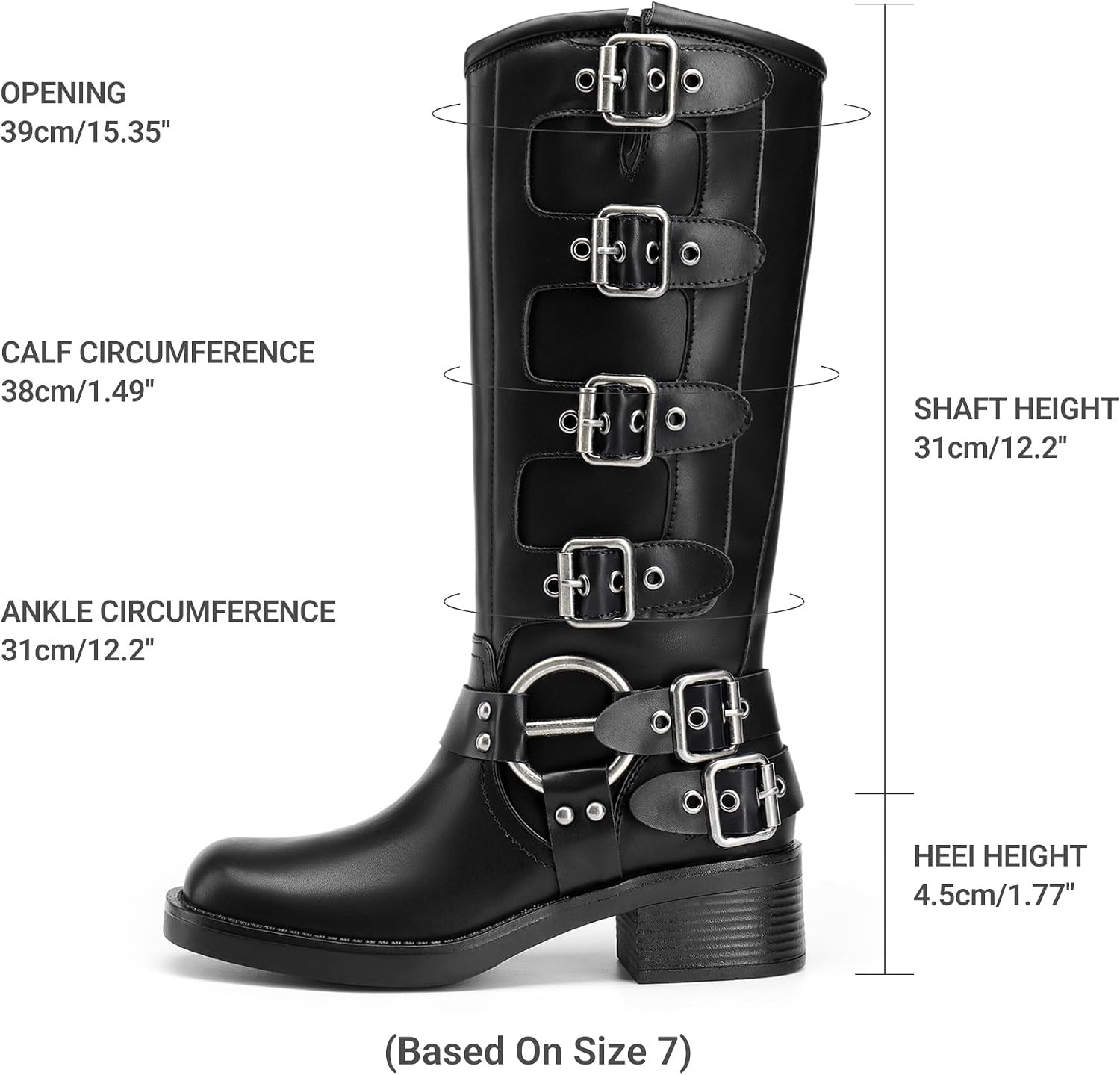 DREAM PAIRS Women's Knee High Biker Moto Boots | Amazon (US)