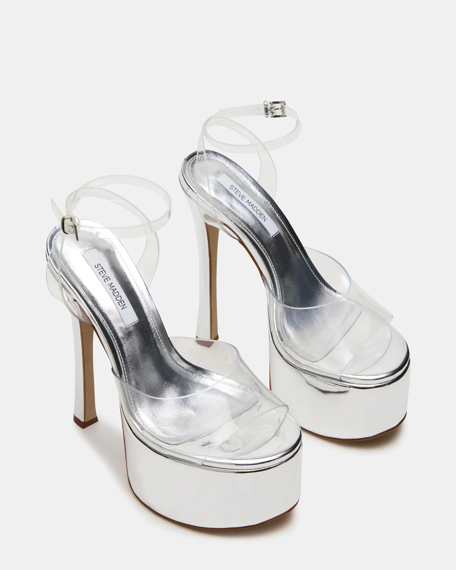 OLYSSIA Clear Platform Stiletto Ankle Strap Women's Heel | Steve Madden (US)