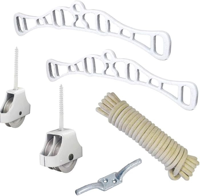 Merriway BH07426 Clothes Laundry Airer Ceiling Dryer Set up Kit Pack, Rack Ends, Single Double Wh... | Amazon (US)