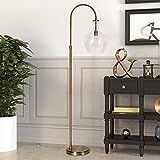 Verona Arc Floor Lamp with Glass Shade in Brass/Clear | Amazon (US)