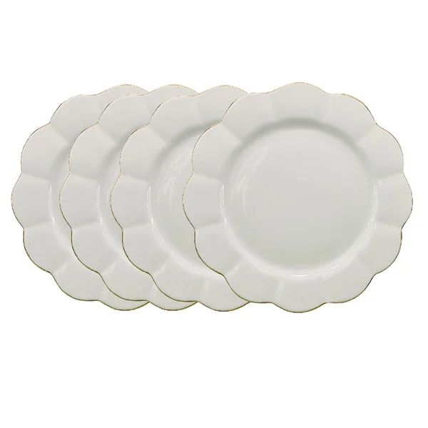 White Gold Scallop Dinner Plate, Set Of 4 | Wayfair North America