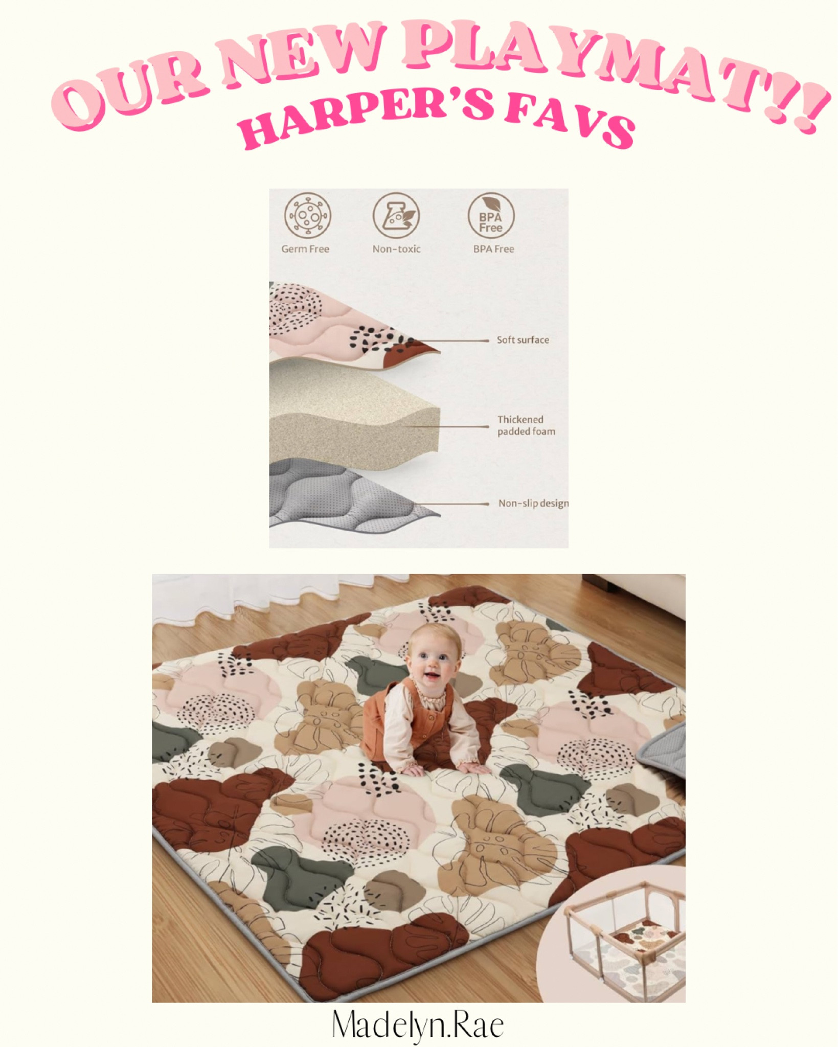 Harper’s new playmat!!! We got the 50 x 50 to fit in her little playpen :) 

#LTKBaby #LTKFindsUnder50 #LTKBump