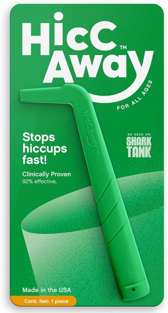 HiccAway Hiccup Straw Stops hiccups Fast! Clinically Proven Hiccup Relief for All Ages. Shark Tan... | Amazon (US)