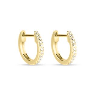 White Diamond Pave Huggie Earrings | Stone & Strand