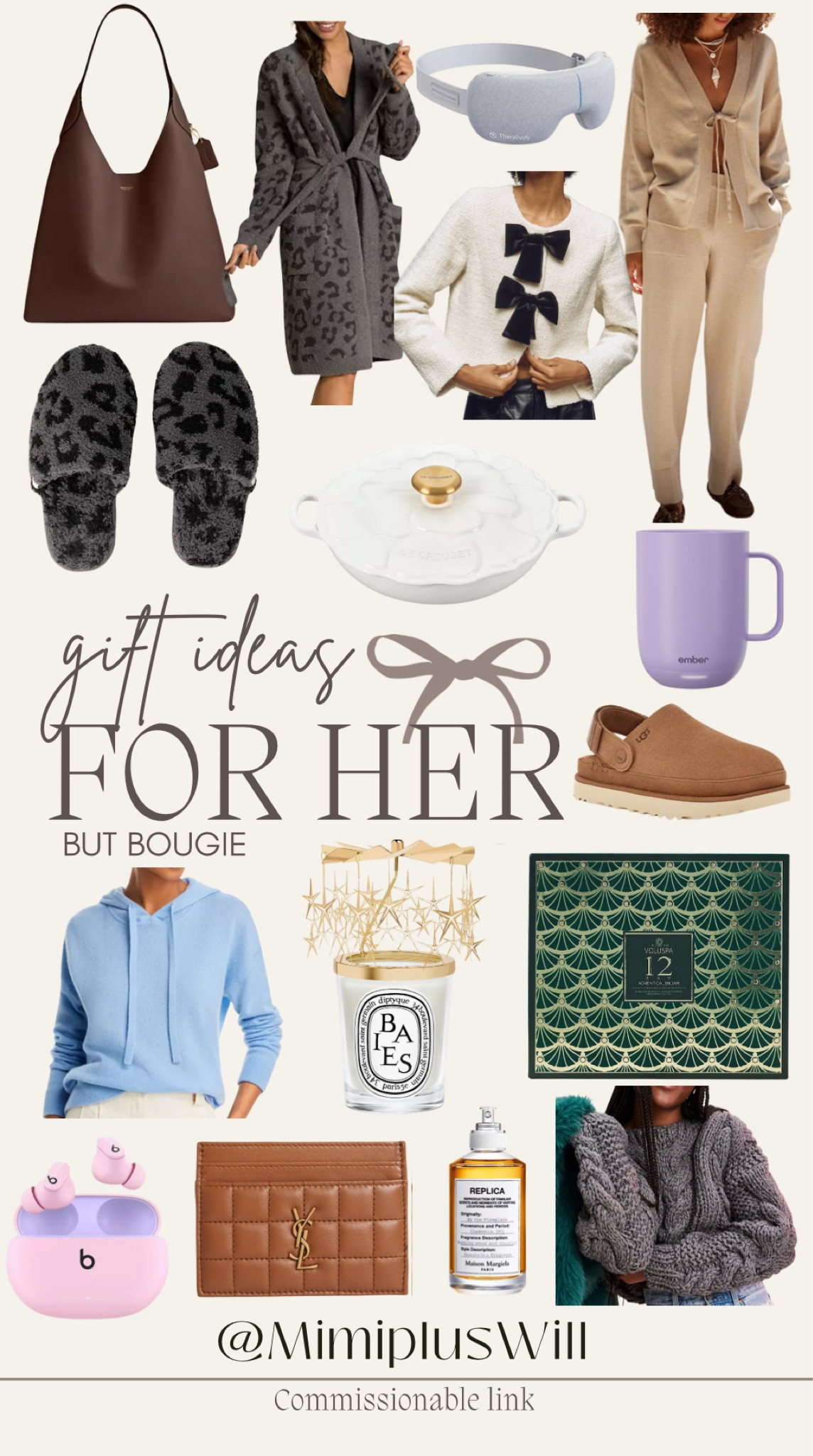 @mimipluswill 2024 gift guide! Gift ideas for her that are bougie. Any woman in your life will love them! Mom, wife, aunt, bestie, etc. 

Follow @mimipluswill for more! 
Gift guide | for her | Christmas gifts for mom | aunt | grandma | slippers | cashmere sweater 


#LTKSeasonal #LTKHoliday #LTKGiftGuide