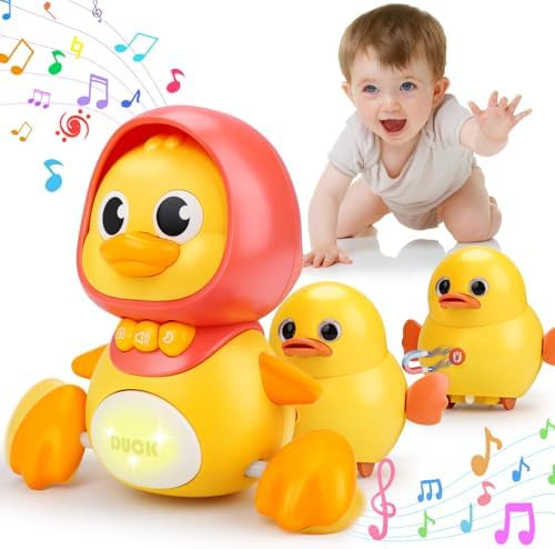 Baby Musical Duck Toy Set with 2 Baby Ducks Light Up Tummy Time Infant Toys 0-3-6 Months Crawling... | Amazon (US)