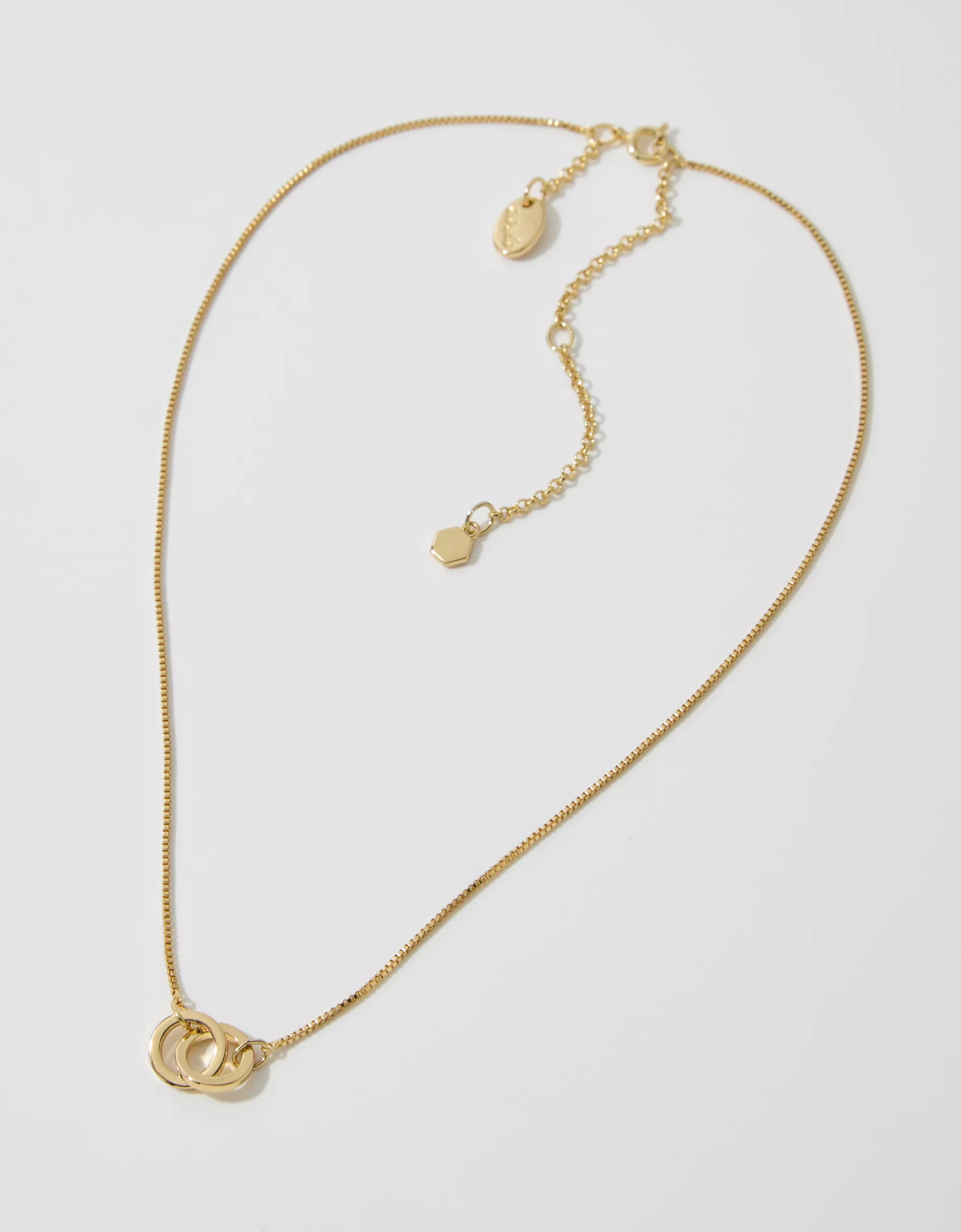 Aerie Mixed Metal Circle Necklace | American Eagle Outfitters (US & CA)