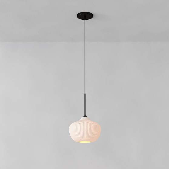 Sculptural Pendant Dark Bronze Champagne Ribbed 12 | West Elm (US)