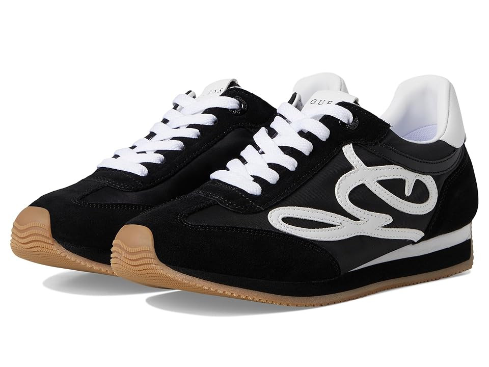 GUESS Skroll Women's Shoes Black/White : 7.5 M, Suede | Zappos