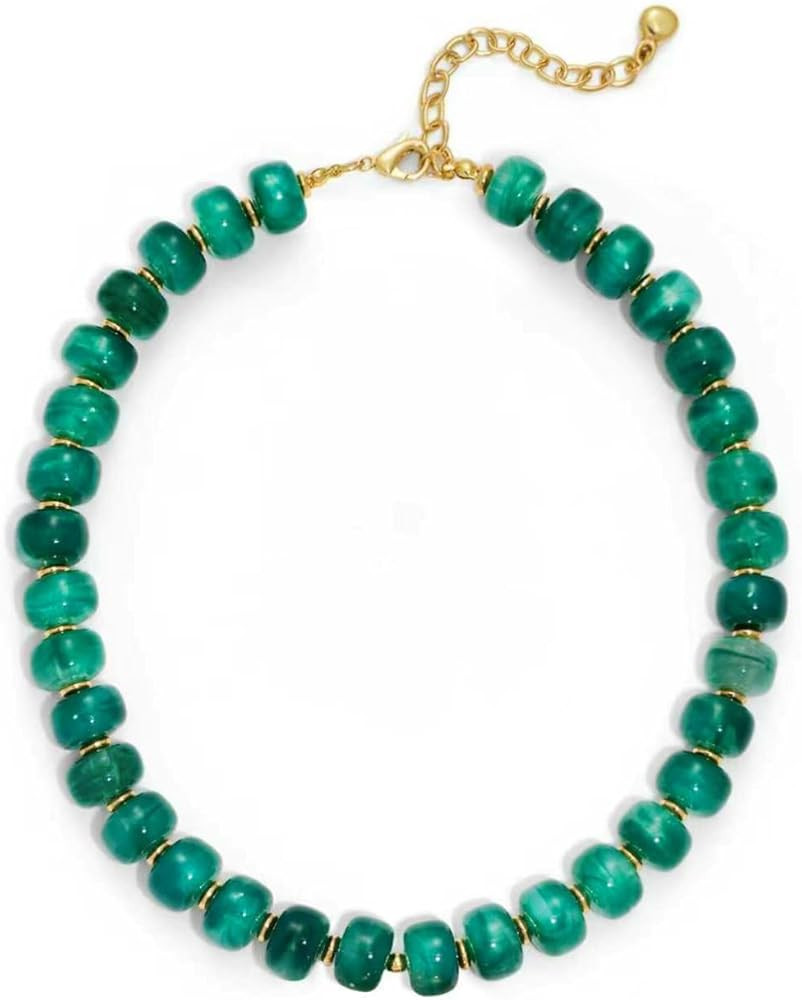 Chunky Beaded Necklaces for Women - Boho Statement Necklace Jewelry Accessories，Handmade Fashio... | Amazon (US)