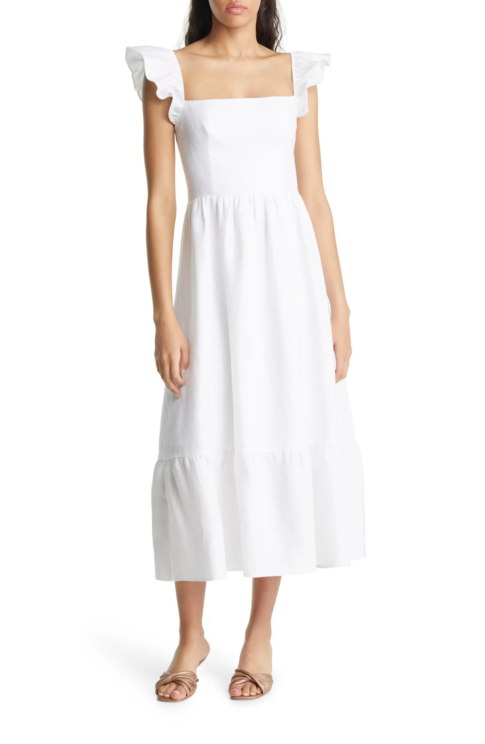 Reformation Lucila Ruffle Linen Dress | Nordstrom | Nordstrom