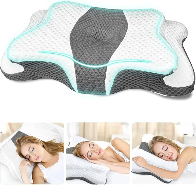CHxxy Memory Foam Pillows, Cervical Pillow for Neck and Shoulder Pain Relief, Ergonomic Contour B... | Amazon (US)