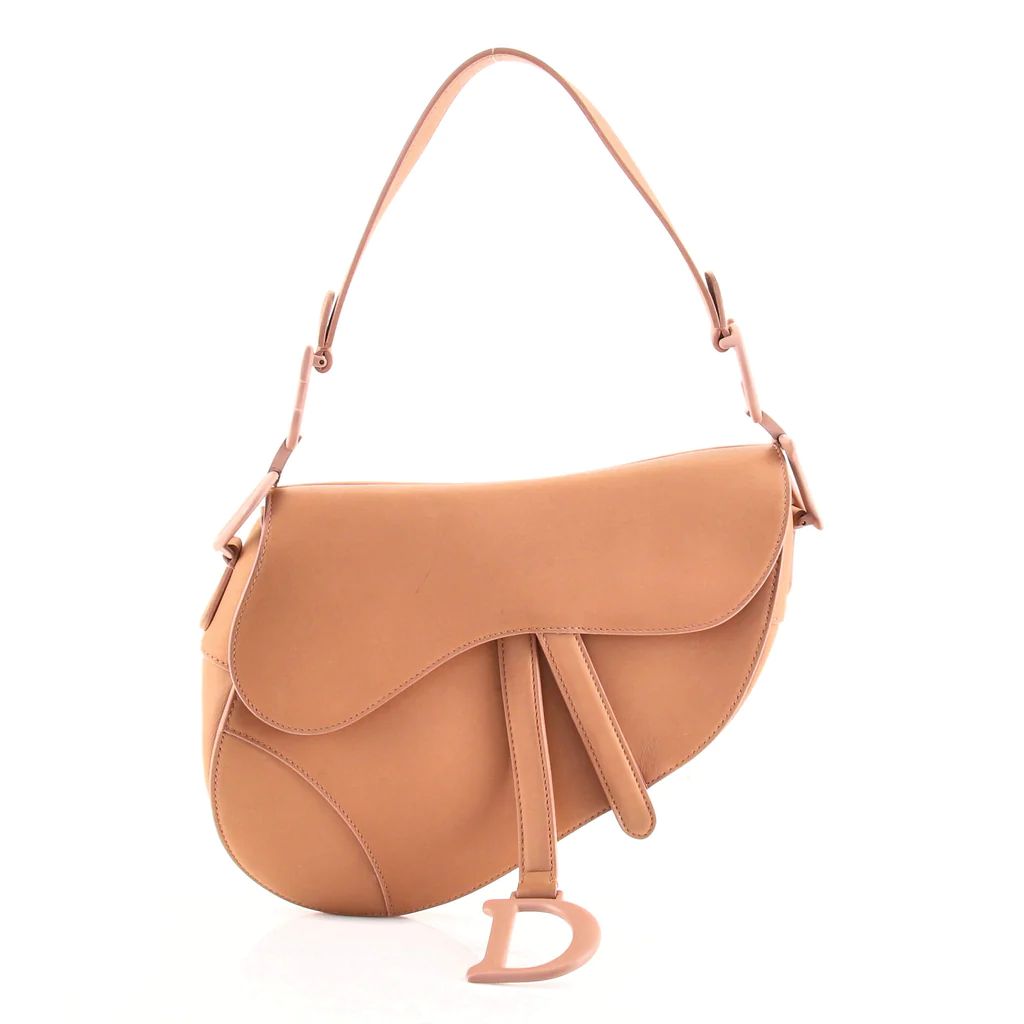 Christian Dior Saddle Handbag Leather Medium Neutral 1433691 | Rebag