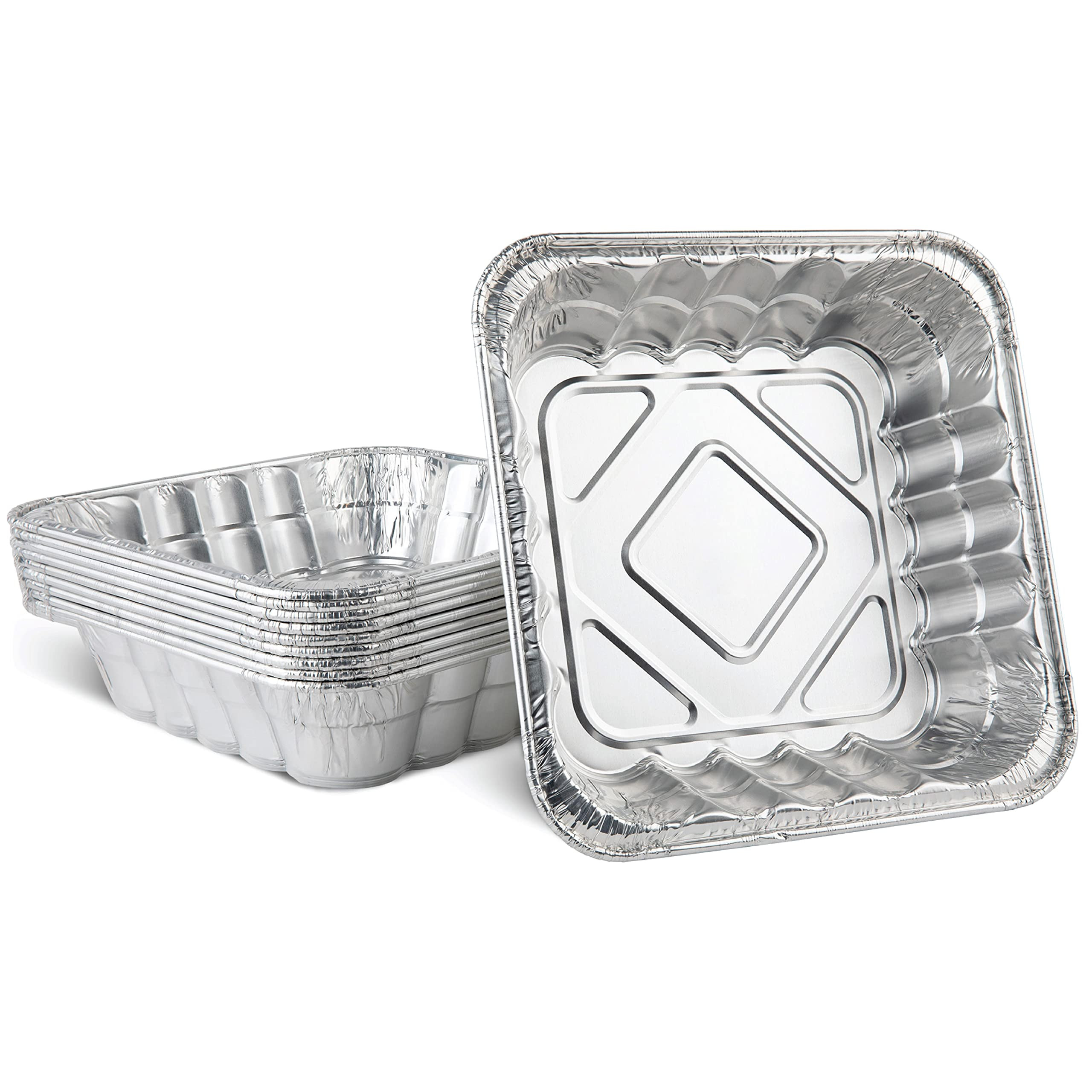 PLASTICPRO Disposable 10'' X 10'' X 3'' Inch Square Aluminum Tin Foil Baking Pans Bakeware - Cook... | Amazon (US)