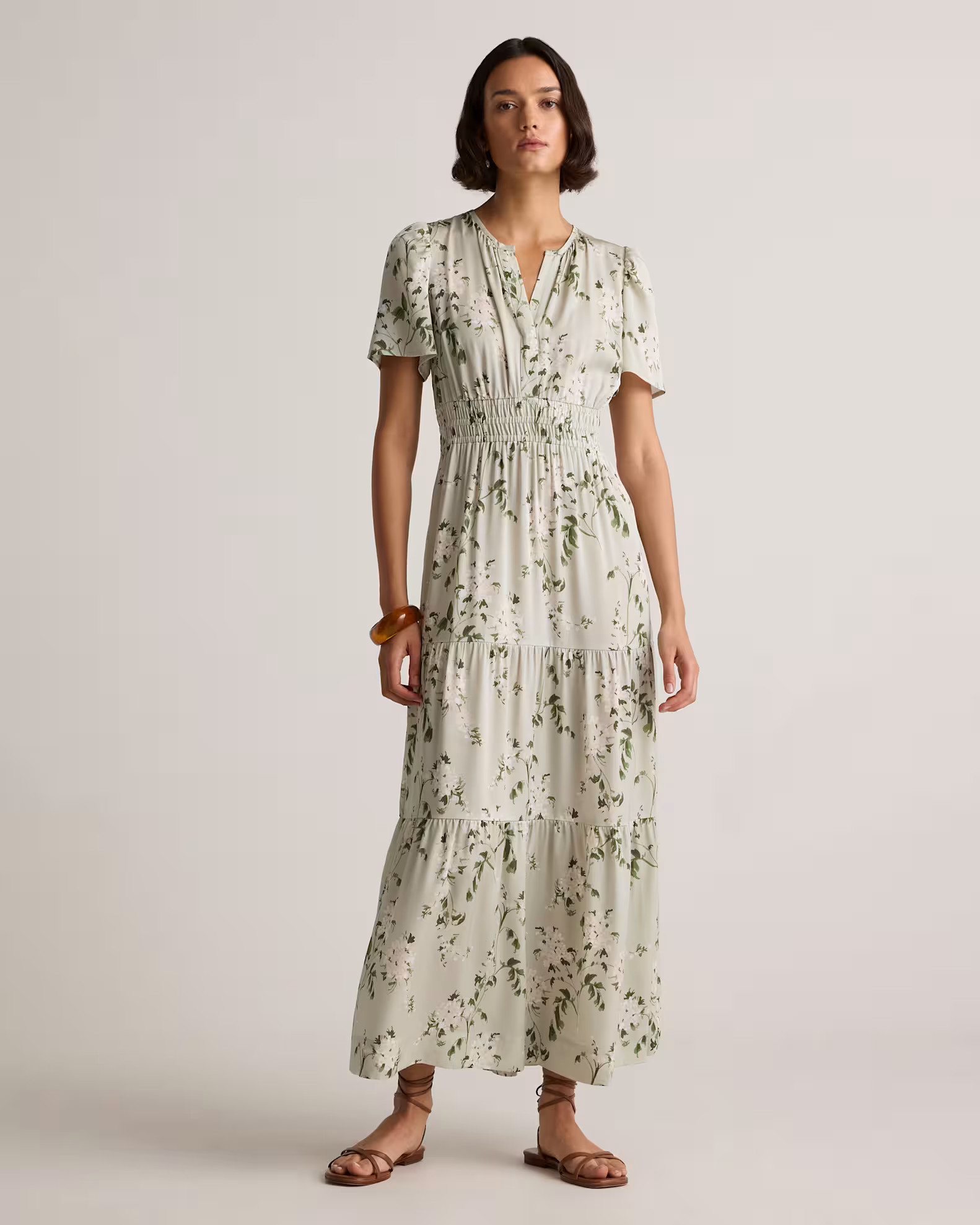 Washable Stretch Silk Tiered Maxi Dress | Quince