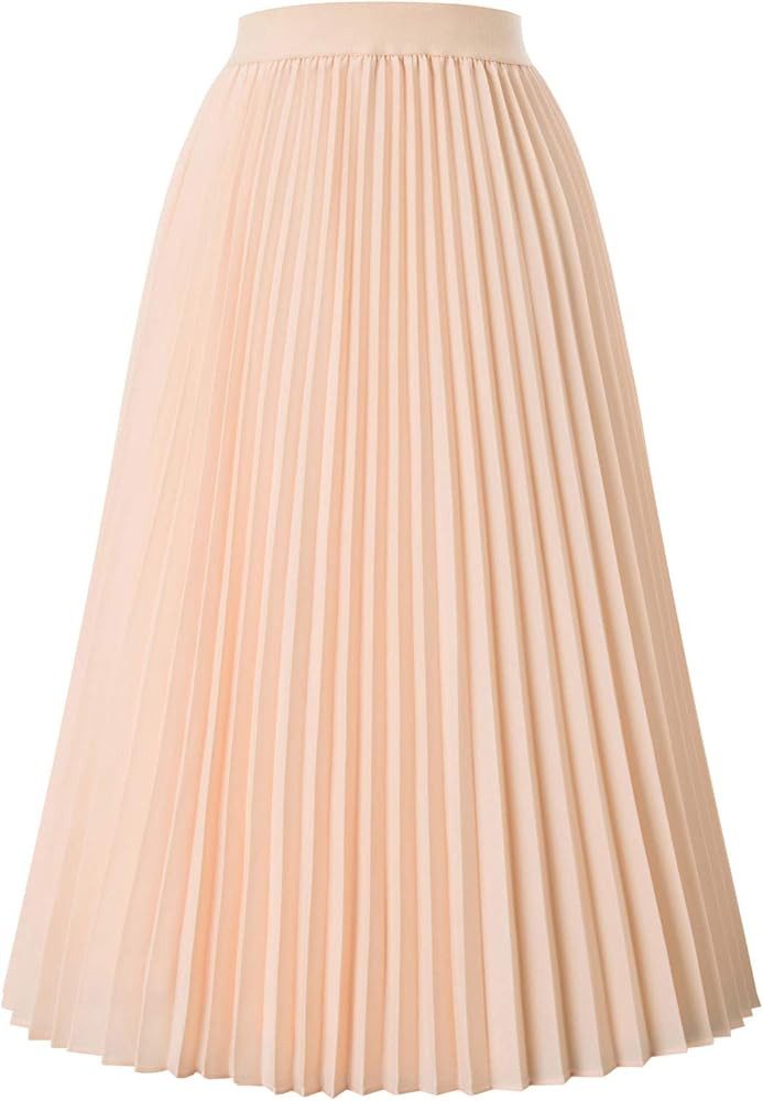 Kate Kasin Women's High Waist Pleated A-Line Swing Skirt KK659 | Amazon (US)