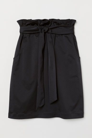 H & M - Paper Bag Skirt - Black | H&M (US + CA)
