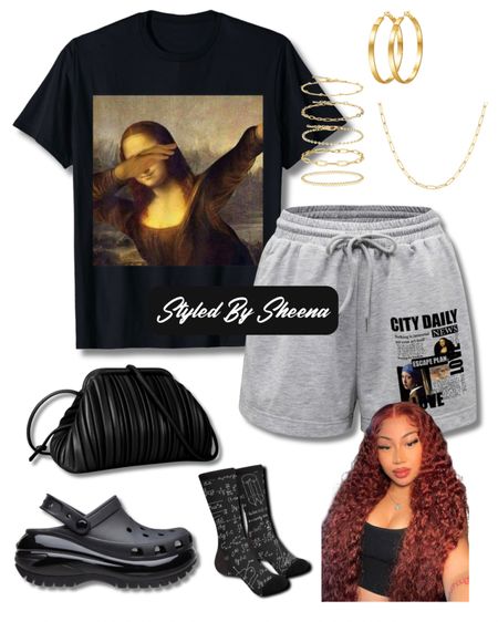 Mona Lisa Graphic Tee Outfit

spring outfits, summer outfits, graphic shorts, graphic tee, platform crocs, graphic socks, black purse, gold jewelry, Amazon Outfits

#LTKstyletip #LTKitbag #LTKshoecrush