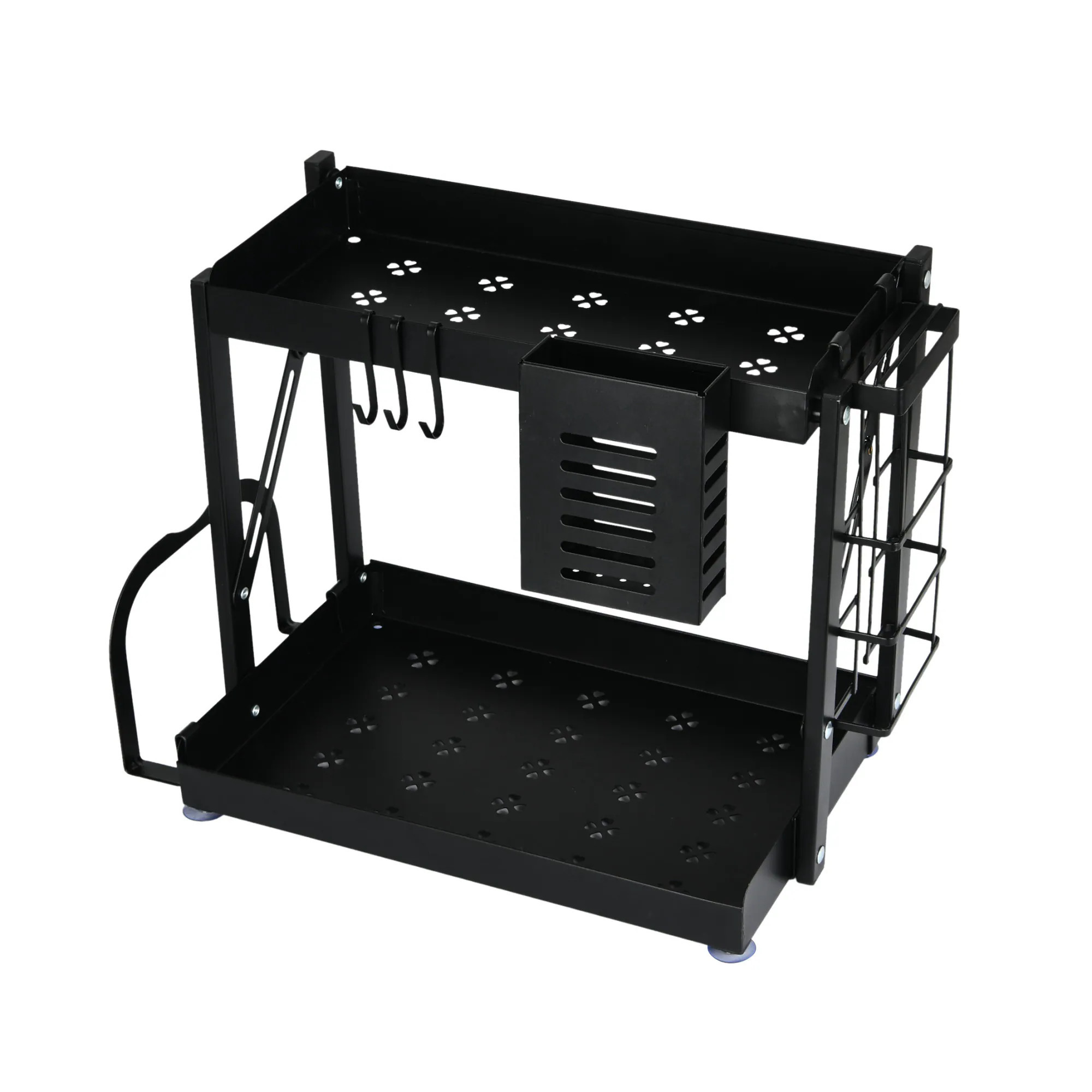 Household Essentials Metal 2 Tier Countertop Caddy Black | HE1023 | Lowe's