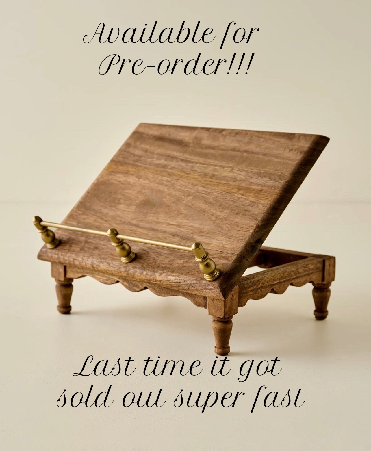 This cookbook holder  es available again for pre-order !! 
Don't overthink , last time got sold out super fast . 
#magnoliacookbookholder #magnolia #bookstand #bookholder

#LTKSeasonal #LTKHome #LTKSaleAlert