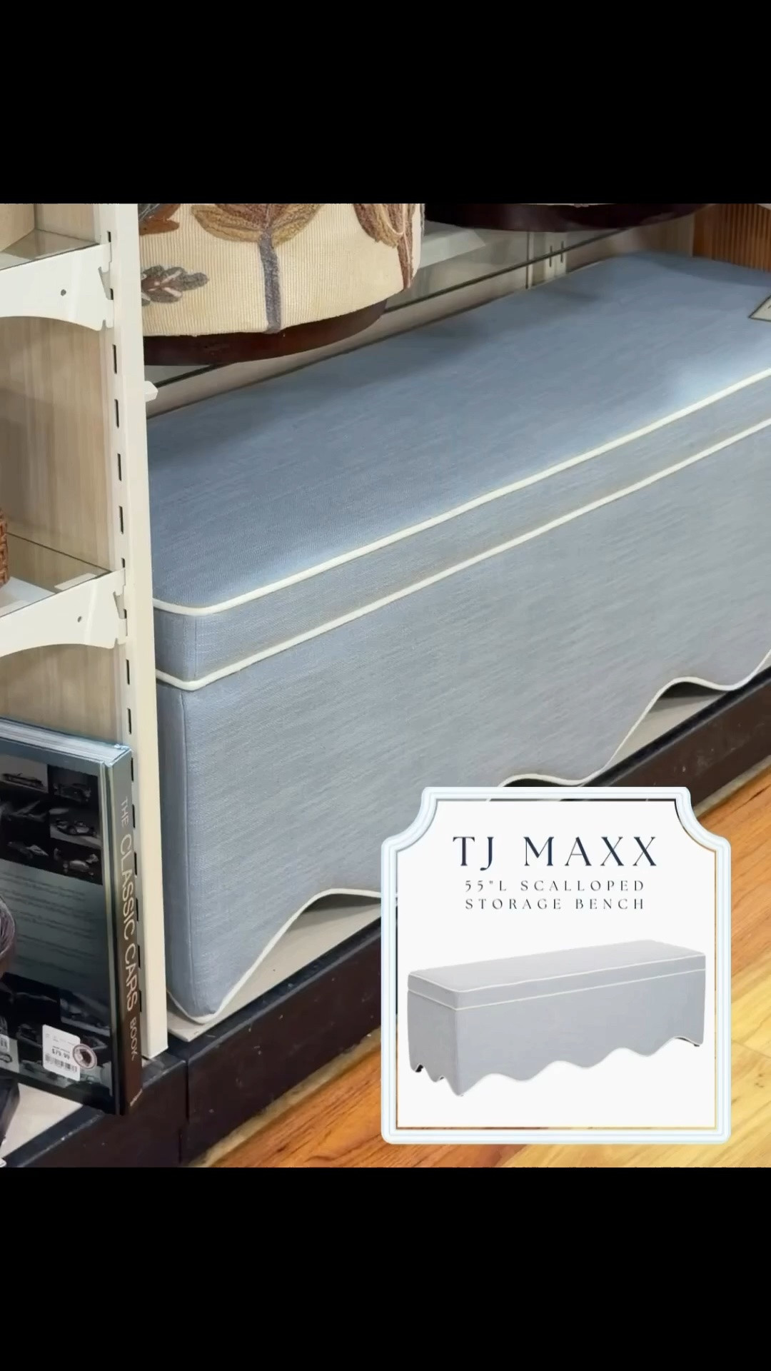 TJ Maxx continues to surprise me with designer-inspired finds! 🤍 This Lillian August scalloped storage bench is the perfect blend of timeless style and hidden storage. The scalloped silhouette gives it a custom, high-end look, making it beautiful at the end of a bed, in an entryway, under a window, or in a living room for extra seating and blanket storage.

If you love grandmillennial style, classic interiors, coastal traditional decor, or elevated home finds for less, this is one to grab while it’s still available. I’ve linked it here in my LTK! ✨ @TJ Maxx @Marshalls