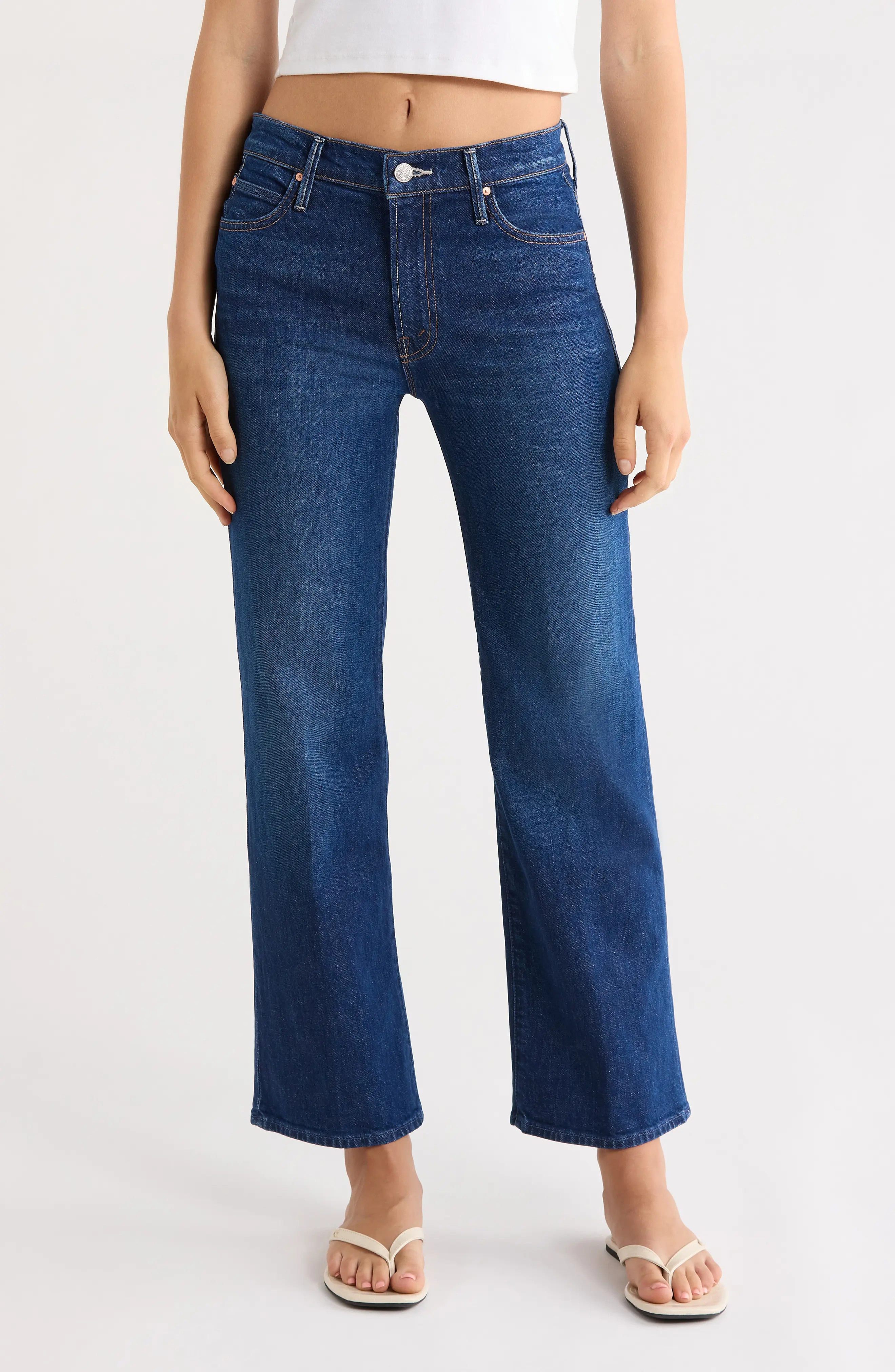 MOTHER Lil' Kick It High Waist Straight Leg Jeans in Made In The Shade at Nordstrom, Size 24 | Nordstrom