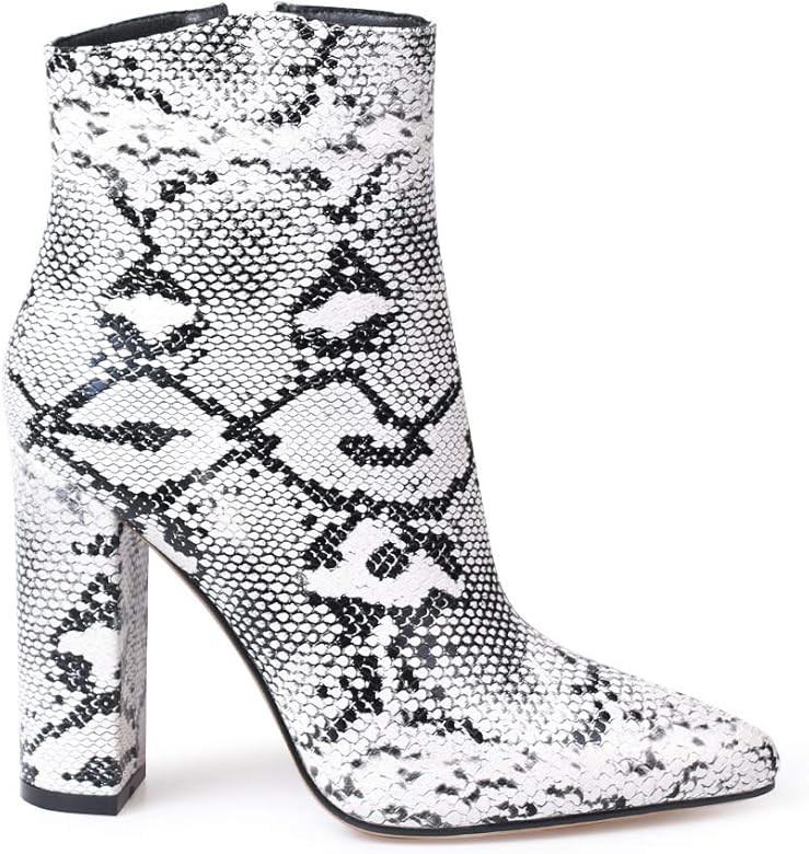 Ankle Boots for Women, Snakeskin Booties with Comfortable Heels, Suitable Size for Ankle Bootie | Amazon (US)