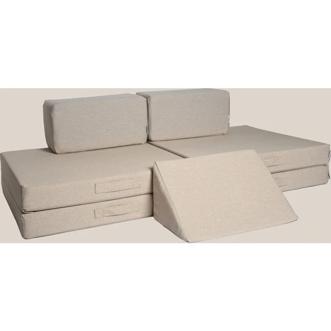 The Figgy Play Couch, Tumbleweed 7-piece + Waterproof Liners (Tan) | Maisonette | Maisonette