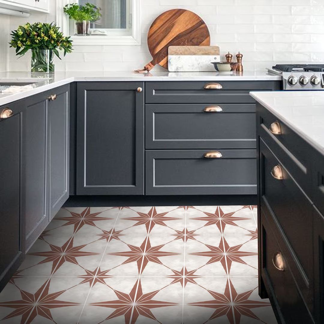 Tile Stickers Tiles for Kitchen/bathroom Back Splash Floor Decals Astra Tierra Red - Etsy | Etsy (US)